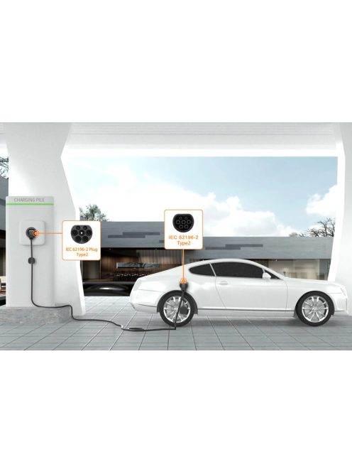 Elektromos autó töltő kábel 11kW Type2 5m
