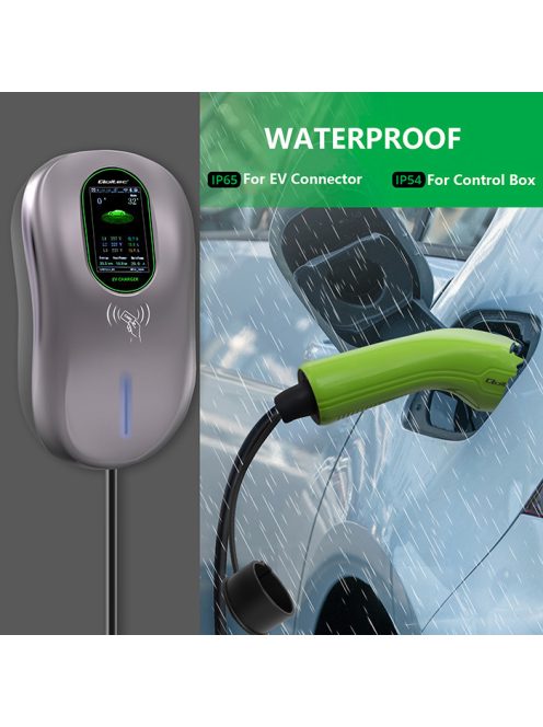Elektromos autó fali töltő 22kW 5m Type2 WiFi LCD