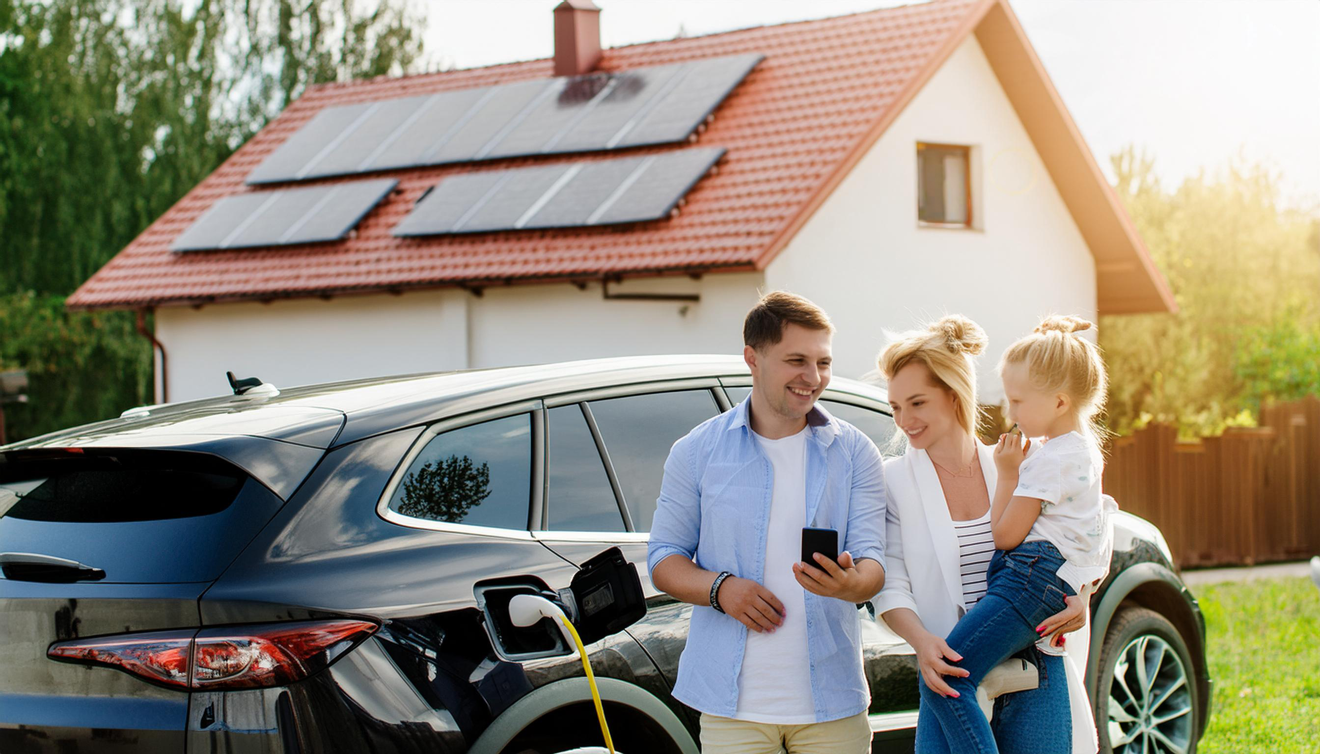 A zöld áramról töltött villanyautó